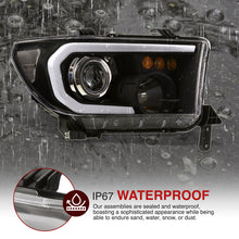 Load image into Gallery viewer, Toyota Tundra 2007-2013 / Sequoia 2008-2017 LED DRL Bar Projector Headlights Black Housing Clear Len Clear Reflector