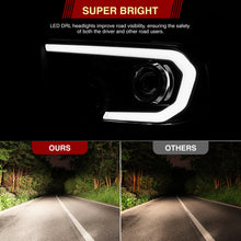 Load image into Gallery viewer, Toyota Tundra 2007-2013 / Sequoia 2008-2017 LED DRL Bar Projector Headlights Black Housing Clear Len Clear Reflector