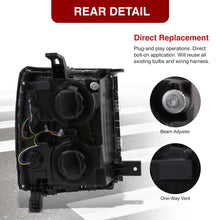 Load image into Gallery viewer, Chevrolet Silverado 1500 2014-2015 Factory Style Headlights Black Housing Clear Len Clear Reflector (Will Not Fit 2500 & HD Models)