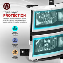 Load image into Gallery viewer, Chevrolet Silverado 1500 2014-2015 Factory Style Headlights Black Housing Clear Len Clear Reflector (Will Not Fit 2500 & HD Models)