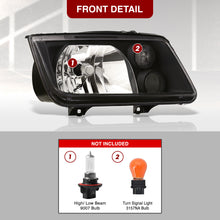 Load image into Gallery viewer, Volkswagen Jetta 1999-2004 Factory Style Headlights + Euro Fogs Black Housing Clear Len Clear Reflector