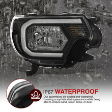 Load image into Gallery viewer, Toyota Tacoma 2012-2015 LED DRL Bar Factory Style Headlights Black Housing Clear Len Clear Reflector