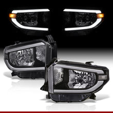 Load image into Gallery viewer, Toyota Tundra 2014-2021 LED DRL Bar Factory Style Headlights Black Housing Clear Len Clear Reflector (Halogen Models Only)