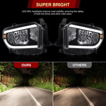 Load image into Gallery viewer, Toyota Tundra 2014-2021 LED DRL Bar Factory Style Headlights Black Housing Clear Len Clear Reflector (Halogen Models Only)