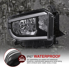 Load image into Gallery viewer, Toyota Tundra 2014-2021 LED DRL Bar Factory Style Headlights Black Housing Clear Len Clear Reflector (Halogen Models Only)