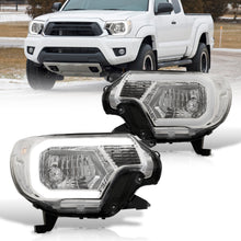 Load image into Gallery viewer, Toyota Tacoma 2012-2015 LED DRL Bar Factory Style Headlights Chrome Housing Clear Len Clear Reflector