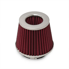 Load image into Gallery viewer, Universal 3.875" Air Filter Chrome Top / Red Body / Chrome Bottom