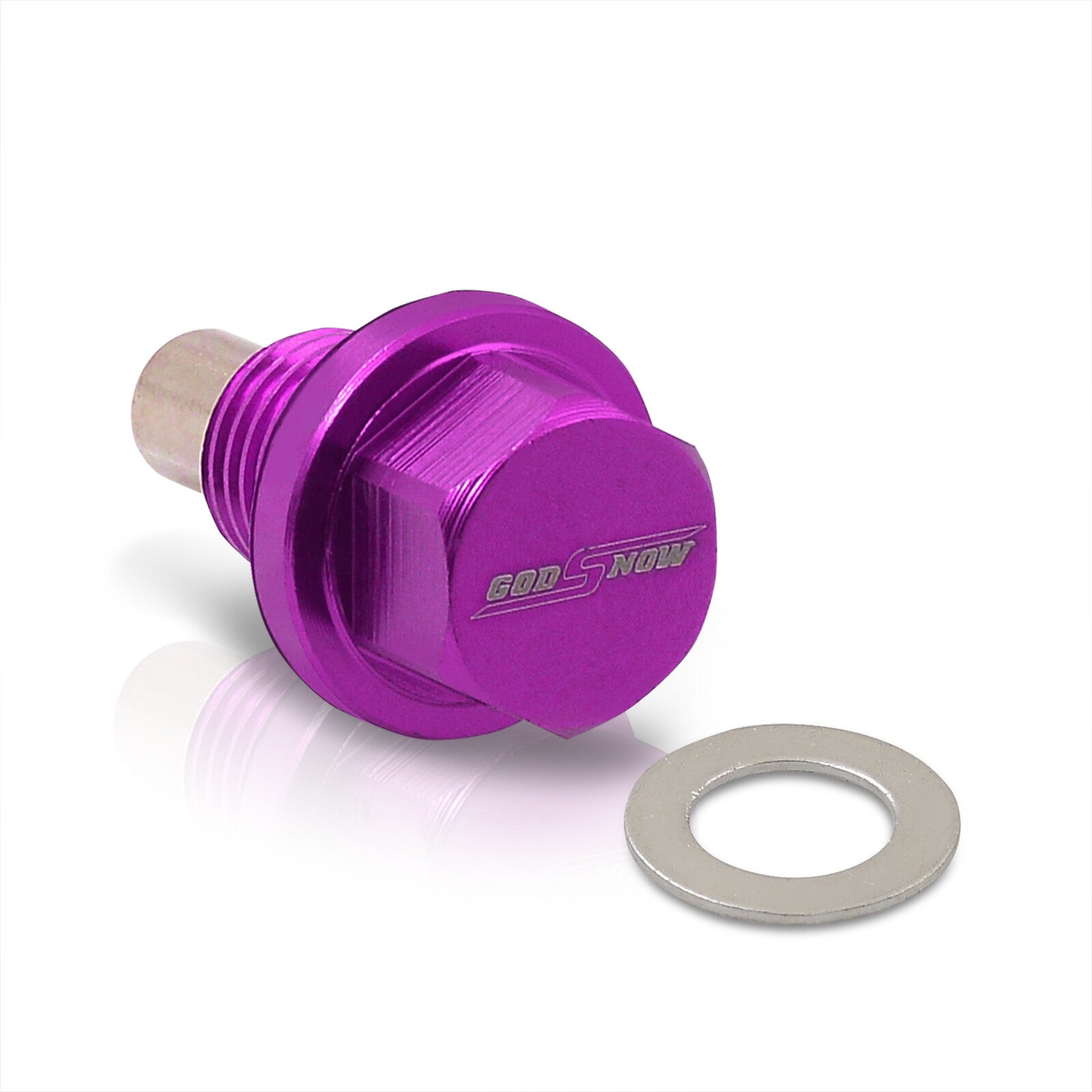 Oil Pan Magnetic Bolt with Gasket M12 x 1.25 Purple for Infiniti