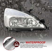 Load image into Gallery viewer, Honda Accord 2003-2007 LED DRL Bar Factory Style Headlights Chrome Housing Clear Len Clear Reflector