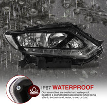 Load image into Gallery viewer, Nissan Rogue 2014-2016 LED DRL Factory Style Headlights Black Housing Clear Len Clear Reflector (Halogen Models Only)
