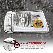 Load image into Gallery viewer, Ford Ranger 2001-2011 LED DRL Bar Factory Style Headlights + Corners Chrome Housing Clear Len Clear Reflector