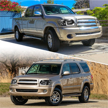 Load image into Gallery viewer, Toyota Tundra (Double Cab / 4 Door Models Only) 2005-2006 / Sequoia 2005-2007 LED DRL Bar Factory Style Headlights + Corners Black Housing Clear Len Clear Reflector