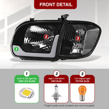 Load image into Gallery viewer, Toyota Tundra (Double Cab / 4 Door Models Only) 2005-2006 / Sequoia 2005-2007 LED DRL Bar Factory Style Headlights + Corners Black Housing Clear Len Clear Reflector