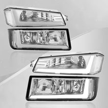Load image into Gallery viewer, Chevrolet Avalanche (Plastic Body Cladding Models Only) 2002-2006 LED DRL Bar Factory Style Headlights + Bumpers Chrome Housing Clear Len Clear Reflector