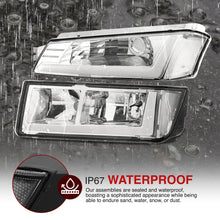 Load image into Gallery viewer, Chevrolet Avalanche (Plastic Body Cladding Models Only) 2002-2006 LED DRL Bar Factory Style Headlights + Bumpers Chrome Housing Clear Len Clear Reflector