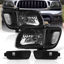 Load image into Gallery viewer, Toyota Tacoma 2001-2004 Factory Style Headlights + Bumpers + Corners Black Housing Clear Len Clear Reflector