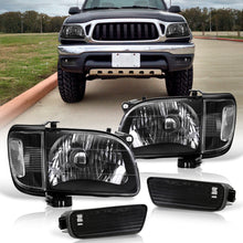 Load image into Gallery viewer, Toyota Tacoma 2001-2004 Factory Style Headlights + Bumpers + Corners Black Housing Clear Len Clear Reflector