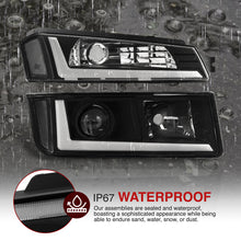 Load image into Gallery viewer, Chevrolet Avalanche (Plastic Body Cladding Models Only) 2002-2006 Sequential LED DRL Bar Projector Headlights + Bumpers Black Housing Clear Len Clear Reflector