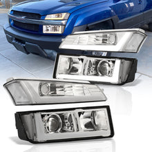 Load image into Gallery viewer, Chevrolet Avalanche (Plastic Body Cladding Models Only) 2002-2006 Sequential LED DRL Bar Projector Headlights + Bumpers Chrome Housing Clear Len Clear Reflector