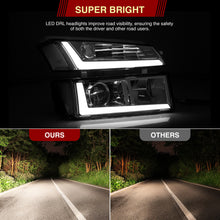 Load image into Gallery viewer, Chevrolet Avalanche (Plastic Body Cladding Models Only) 2002-2006 Sequential LED DRL Bar Projector Headlights + Bumpers Chrome Housing Clear Len Clear Reflector
