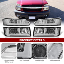 Load image into Gallery viewer, Chevrolet Avalanche (Plastic Body Cladding Models Only) 2002-2006 Sequential LED DRL Bar Projector Headlights + Bumpers Chrome Housing Clear Len Clear Reflector