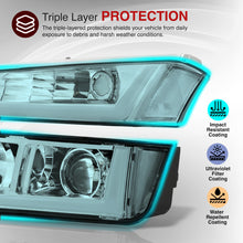 Load image into Gallery viewer, Chevrolet Avalanche (Plastic Body Cladding Models Only) 2002-2006 Sequential LED DRL Bar Projector Headlights + Bumpers Chrome Housing Clear Len Clear Reflector