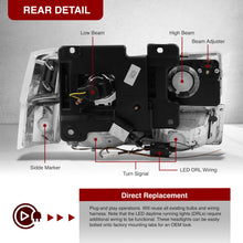 Load image into Gallery viewer, Chevrolet C/K 1500 2500 3500 1994-1998 LED DRL Bar Projector Headlights + Bumpers + Corners Chrome Housing Clear Len Clear Reflector