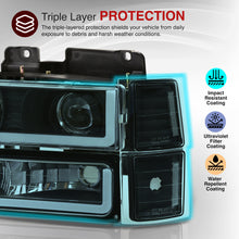 Load image into Gallery viewer, Chevrolet C/K 1500 2500 3500 1994-1998 LED DRL Bar Projector Headlights + Bumpers + Corners Black Housing Clear Len Clear Reflector