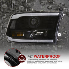 Load image into Gallery viewer, Dodge Ram 1500 2009-2018 / Ram 2500 3500 2010-2018 LED DRL Bar Projector Headlights Black Housing Clear Len Clear Reflector (Dual / Quad Models Headlamps Only)