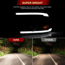 Load image into Gallery viewer, Dodge Ram 1500 2009-2018 / Ram 2500 3500 2010-2018 LED DRL Bar Projector Headlights Chrome Housing Clear Len Clear Reflector (Dual / Quad Models Headlamps Only)