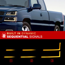 Load image into Gallery viewer, Chevrolet Silverado 2003-2006 Sequential LED DRL Bar Projector Headlights + Bumpers Black Housing Clear Len Clear Reflector