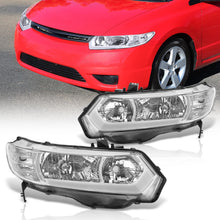 Load image into Gallery viewer, Honda Civic Coupe 2006-2011 Sequential LED DRL Bar Factory Style Headlights Chrome Housing Clear Len Clear Reflector