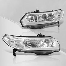 Load image into Gallery viewer, Honda Civic Coupe 2006-2011 Sequential LED DRL Bar Factory Style Headlights Chrome Housing Clear Len Clear Reflector