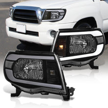 Load image into Gallery viewer, Toyota Tacoma 2005-2011 LED DRL Bar Factory Style Headlights Black Housing Clear Len Clear Reflector