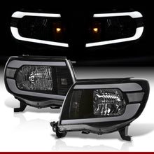 Load image into Gallery viewer, Toyota Tacoma 2005-2011 LED DRL Bar Factory Style Headlights Black Housing Clear Len Clear Reflector