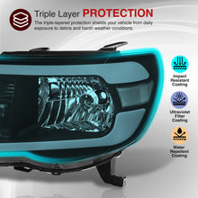Load image into Gallery viewer, Toyota Tacoma 2005-2011 LED DRL Bar Factory Style Headlights Black Housing Clear Len Clear Reflector