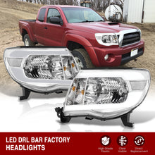Load image into Gallery viewer, Toyota Tacoma 2005-2011 LED DRL Bar Factory Style Headlights Chrome Housing Clear Len Clear Reflector