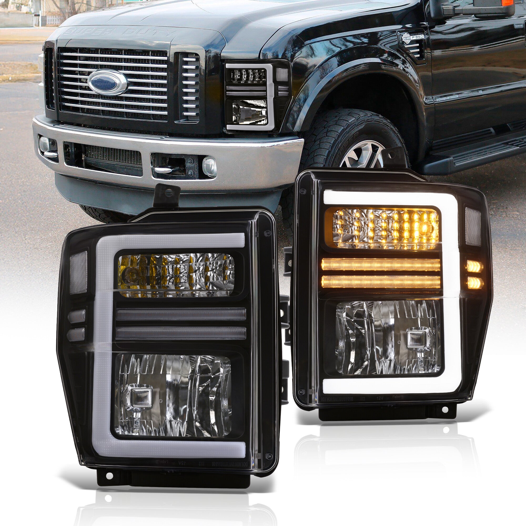 2008-2010 Ford F-250/F-350/F-450 Super Duty LED Fog Lights With DRL & Turn Signal