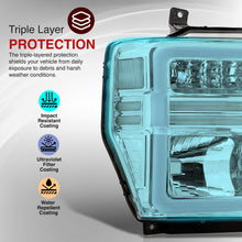 Load image into Gallery viewer, Ford F250 F350 F450 F550 Super Duty 2008-2010 Sequential LED DRL Bar Factory Style Headlights Chrome Housing Clear Len Clear Reflector