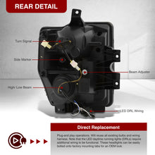 Load image into Gallery viewer, Ford F250 F350 F450 F550 Super Duty 2008-2010 Sequential LED DRL Bar Projector Headlights Chrome Housing Clear Len Clear Reflector