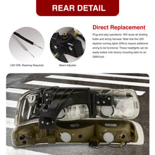 Load image into Gallery viewer, Chevrolet Silverado 1999-2002 / Suburban Tahoe 2000-2006 LED DRL Bar Factory Style Headlights + Bumpers Black Housing Clear Len Clear Reflector