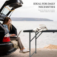 Load image into Gallery viewer, AJP Distributors 4FT Portable Plastic Folding Table Half Foldable Heavy Duty w/ Carry Handle (Black) - Indoor Outdoor Backyard Camping Picnic Birthday BBQ Party Wedding Dining Office Event Meeting