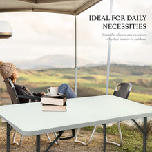 Load image into Gallery viewer, AJP Distributors 4FT Portable Plastic Folding Table Half Foldable Heavy Duty w/ Carry Handle (White) - Indoor Outdoor Backyard Camping Picnic Birthday BBQ Party Wedding Dining Office Event Meeting