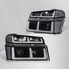 Load image into Gallery viewer, Chevrolet Colorado 2004-2012 LED DRL Bar Projector Headlights + Bumpers Black Housing Clear Len Clear Reflector