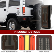 Load image into Gallery viewer, Hummer H2 2003-2009 LED Tail Lights Black Housing Smoke Len
