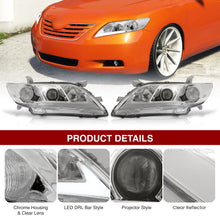 Load image into Gallery viewer, Toyota Camry 2007-2009 LED DRL Bar Factory Style Headlights Chrome Housing Clear Len Clear Reflector