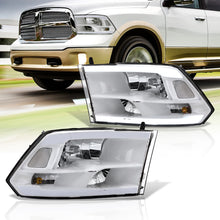 Load image into Gallery viewer, Dodge Ram 1500 2009-2018 / Ram 2500 3500 2010-2018 LED DRL Bar Factory Style Headlights White Housing Clear Len Clear Reflector (Dual / Quad Models Headlamps Only)