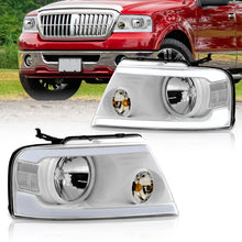 Load image into Gallery viewer, Ford F150 2004-2008 / Lincoln Mark LT 2005-2008 LED DRL Bar Factory Style Headlights White Housing Clear Len Clear Reflector