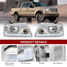 Load image into Gallery viewer, Ford F150 2004-2008 / Lincoln Mark LT 2005-2008 LED DRL Bar Factory Style Headlights White Housing Clear Len Clear Reflector