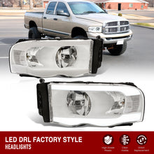 Load image into Gallery viewer, Dodge Ram 1500 2002-2005 / Ram 2500 3500 2003-2005 LED DRL Bar Factory Style Headlights White Housing Clear Len Clear Reflector